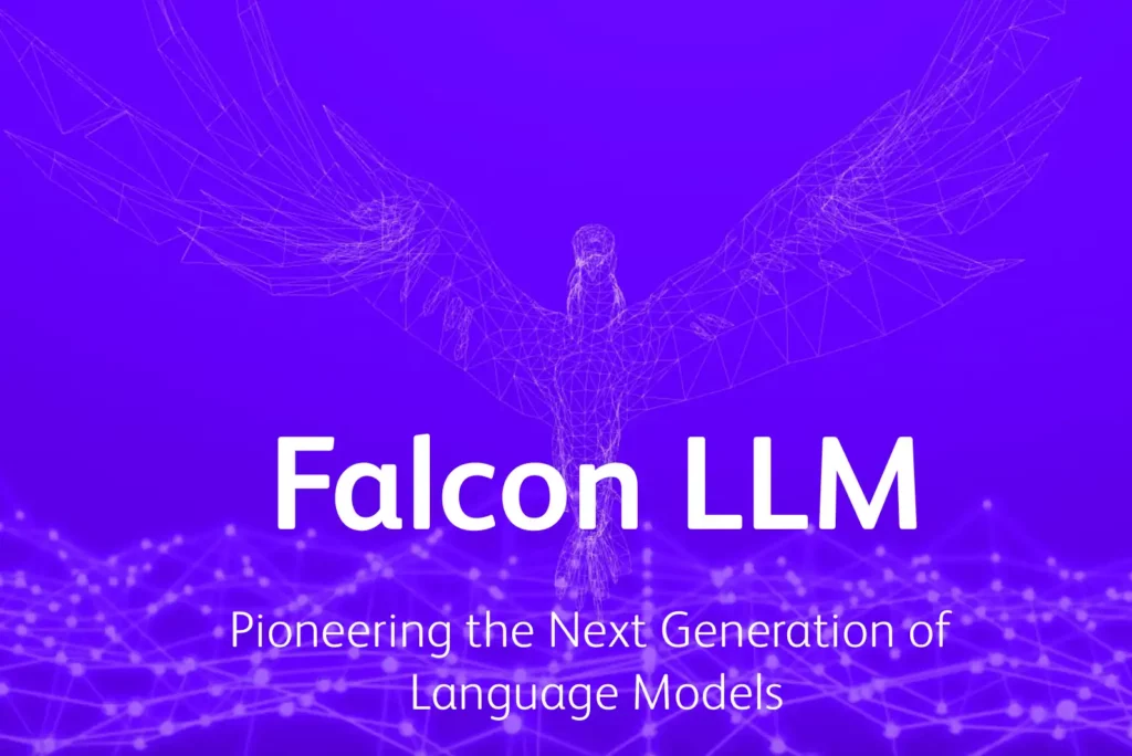 팔콘 180B (Falcon 180B)의 기반이 된 falcon LLM에 대해 홈페이지에서 홍보하고 있는 대표이미지