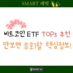 비트코인 etf top5 상품 추천을 위한 글로서 ETF 승인에 대한 배경지식은 물론 다양한 꿀팁들을 제공하여 안보면 후회할 핵심정보임을 강조하는 텍스트 썸네일