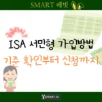 isa 서민형 가입방법과 계좌 개설 기준 확인 및 신청까지 단계별로 알려준다는 내용이 담긴 썸네일